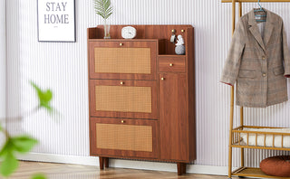 Modern Minimalist Storage Cabinet – Japanese Rattan Shoe Cabinet, Bed Top Cabinet, Small Home Furniture for Corridors and Living Rooms (GZ-DI-03)