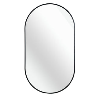 Black 20 x 33 Inch Metal Oval  Mirror