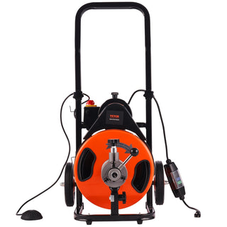 VEVOR Drain Cleaning Machine | 100FT x 3/8-Inch Auto Feed Sewer Snake | Professional Pipe Auger