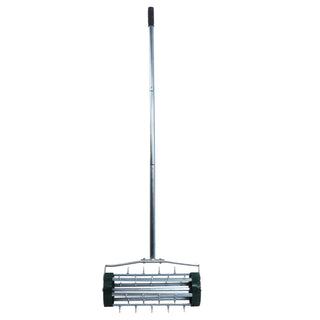 Heavy Duty Rolling Lawn Aerator | Rotary Push Tine Spike Soil Aerator with Long Steel Handle