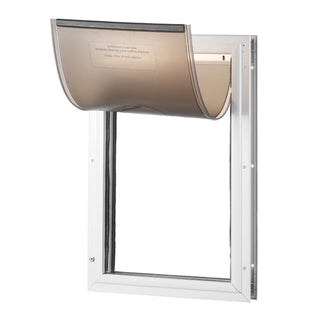 Pet Door for Door with Lock and Magnetic Flap System Aluminum Frame Large