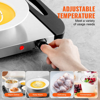 Electric Warming Tray Buffet Food Warming w/ Temp Control Stainless Steel