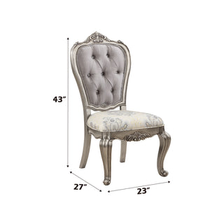 Ariadne Velvet & Antique Platinum Finish Side Chair (Set of 2)