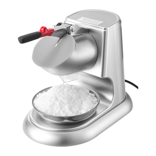Commercial Ice Crusher 220LBS/H Electric Snow Cone Maker Shaved Ice Silver