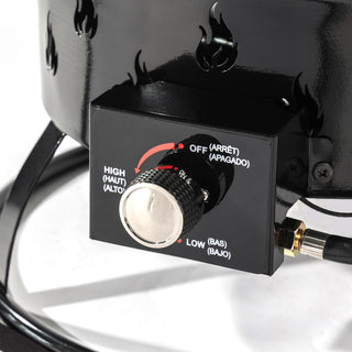 19' Propane Gas Fire Pit, 50000 BTU Round Steel Fire Pit for Outside Patio Deck Garden Backyard-Black