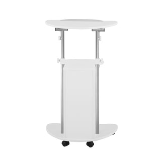 Deluxe Sit-to-Stand Rolling Laptop Cart, White