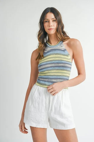 MABLE Space Dye Grecian Neck Knit Cami