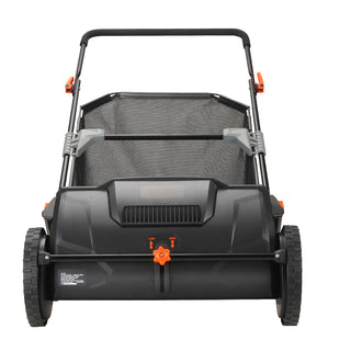 21 inch Push Lawn Sweeper with Hopper Bag, Black