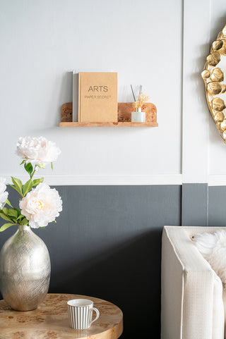 18.9x4.7x4.7' Burl Wood Floating Wall Shelf, Brown