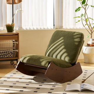 Comfortable Glider Rocking Chair, High-Quality Upholstery Glider Chair, Solid Wood Frame, Perfect for Multiple Settings Accent Reading Chair for Bedroom,Living Room