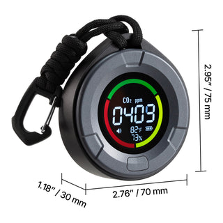 Carbon Dioxide Monitor CO2 Controller | NDIR Sensor with Temperature & Humidity Display | Portable CO2 Detector for Home, Office, Car & Outdoors