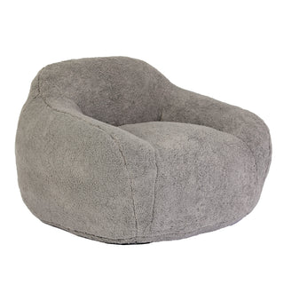 Giant Memory Foam Bean Bag Chair Sofa w/ Armrests | Spacious Adult Lounger in Light Gray Teddy Fabric | Ultimate Comfy Seating for Living Room, Bedroom & Home Theater