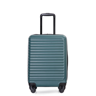 Lightweight 20' Carry-On Luggage with Spinner Wheels, Green, ABS Material