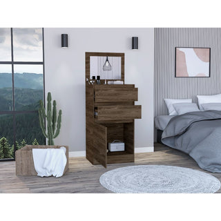 Cassel 2-Drawer Dresser in Dark Walnut - Modern Minimalist Bedroom Storage