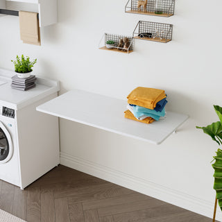 Laundry Room Folding Table Wall Mounted Folding Table for Small Spaces,Fold Down Desk,Workbench,Addition to Garage & Shed/Home Office/Laundry Room/Home Bar/Kitchen & Dining Room,45*22*6.5 inches.