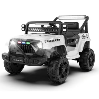 12V kids ride-on electric truck in white with parental remote control