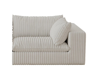 157.6" Cloud Sofa - Corduroy Deep Seat Couch, No Assembly, White