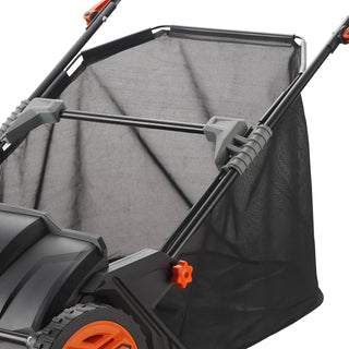 21 inch Push Lawn Sweeper with Hopper Bag, Black