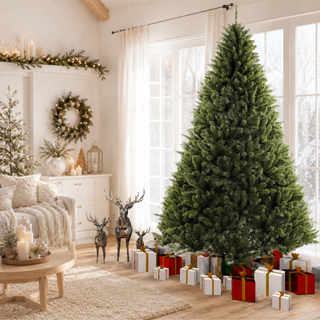 6ft Christmas Tree Artificial Full Xmas Trees,Green, for Holiday,Home,Office,Party Decoration, 960 Branch Tips Metal Hinges & Foldable Base