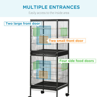Large 55 inch rolling bird cage, view 5