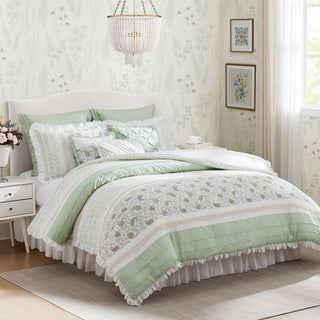 9 Piece Cotton Percale Comforter Set Queen