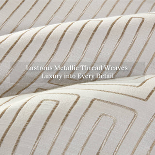 10 PCS Cal King Luxury Jacquard Comforter Set Ivory