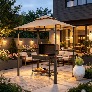 Double-Tiered Barbecue Gazebo Shelter,Backyard Grill Gazebo,Outdoor Grill Gazebo(Only includes Gazebo)