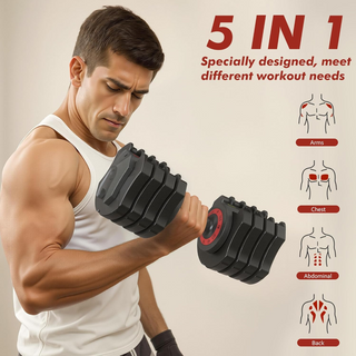 Adjustable Dumbbell Set 22.5LB – 5-in-1 Quick-Adjust Weights with No-Slip Handle & Tray | Compact Home Gym Dumbbells for Women & Men