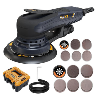 Variable Speed Electric Random Orbital Sander | Brushless 5mm Palm Sander with Case & Dual Pads