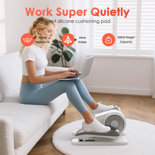 Under Desk Elliptical Machine - 12 Speeds, Remote Control, Bidirectional Pedals , Silent Seated Exerciser for Seniors & Rehabilitation