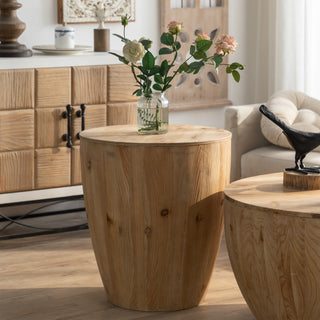 Vintage Style Bucket Shaped Coffee Table Set for Office, Dining Room and Living Room(Set of Two Pieces)