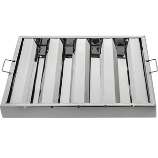 Pack of 6 Hood Filters 19.5W x 19.5H Inch, 430 Stainless Steel 4 Grooves Commercial Hood Filters, Range Hood Filter for Grease Rated Commercial Kitchen Exhaust Hoods