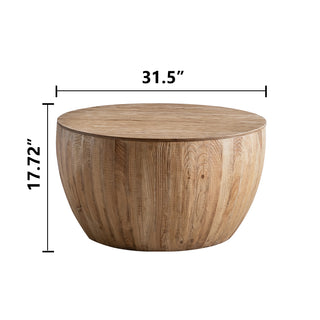 Vintage Style Bucket Shaped Coffee Table Set for Office, Dining Room and Living Room(Set of Two Pieces)