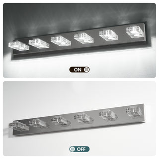 38 inch chrome 6-light LED vanity light, view 6