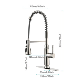 Commercial Single Handle Kitchen Faucet with Pull-Down Sprayer