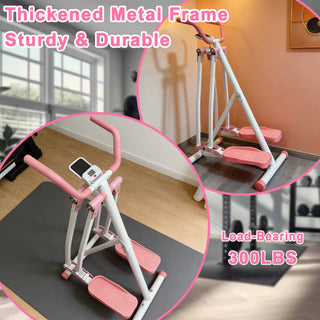 Air Walk Elliptical Machine - Foldable Cardio Cross Trainer Glider for Full-Body Low-Impact Exercise with LCD Display Ideal for Home Gym