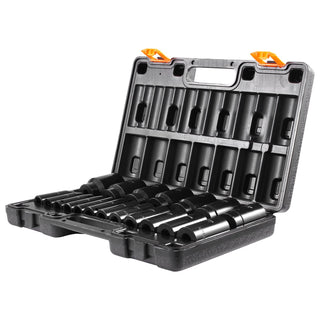 1/2" Drive Impact Socket Set | 19-Piece Deep 6-Point Sockets, Cr-V