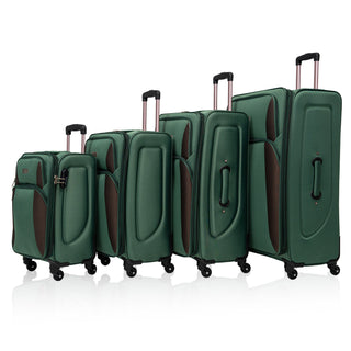 SoftshellLuggage Expandable 4 Piece Set Suitcase Softside Lightweight Luggage Travel Set