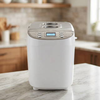 15-in-1 3 LB bread maker machine with nonstick ceramic pan in white