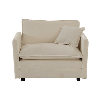 Khaki Corduroy Sofa Sleeper Loveseat - Comfy Deep Seat Small Couch for Living Room