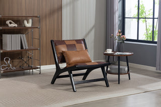 Modern Boho Accent Chair with Solid Wood Frame