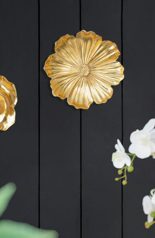 S/2 Gold Rose Hanging Wall Accents