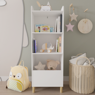 Kids 4-Tier Bookcase, Children's Book Display, Bookshelf Toy Storage Cabinet Organizer for Children's Room, Playroom, Nursery
