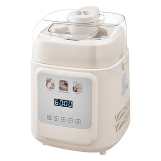 Upright Automatic Ice Cream Maker with Compressor, White