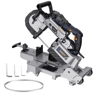 10 Amp 5" Deep Cut Bandsaw | Variable Speed Portable Metal Saw with Lightweight Aluminum Base