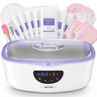 Upgraded Paraffin Wax Machine for Hand and Feet, 4000ml Large Capacity Paraffin Wax Warmer, 20-Min Fast Heating with Temp Control, Paraffin Bath with 8 Pack Refills for Smooth & Soft Skin