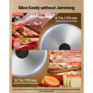 Electric Meat Slicer, 6.7 inch 150W, Silver