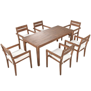U_Style Acacia Wood Outdoor Dining Set – Patio Table and Chairs for Backyard, Balcony, or Garden Entertaining