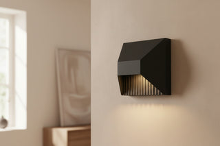 5-Inch Modern Integrated LED Wall Sconce - Compact Dimmable Wall Light - Matte Black Minimalist Lighting for Hallway, Bathroom, and Bedroom - Energy Efficient Indoor Accent Ligh