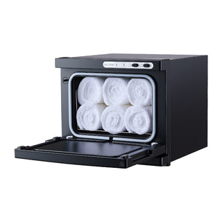 Hot Towel Warmer, 1.76 gal Small Towel Warmer Cabinet with Clip & Stainless Steel Rack, Holds up 12 Towels, Portable All-Round Heating Cabinet for Spa, Barber, Manicures, Massage, Salon, Black